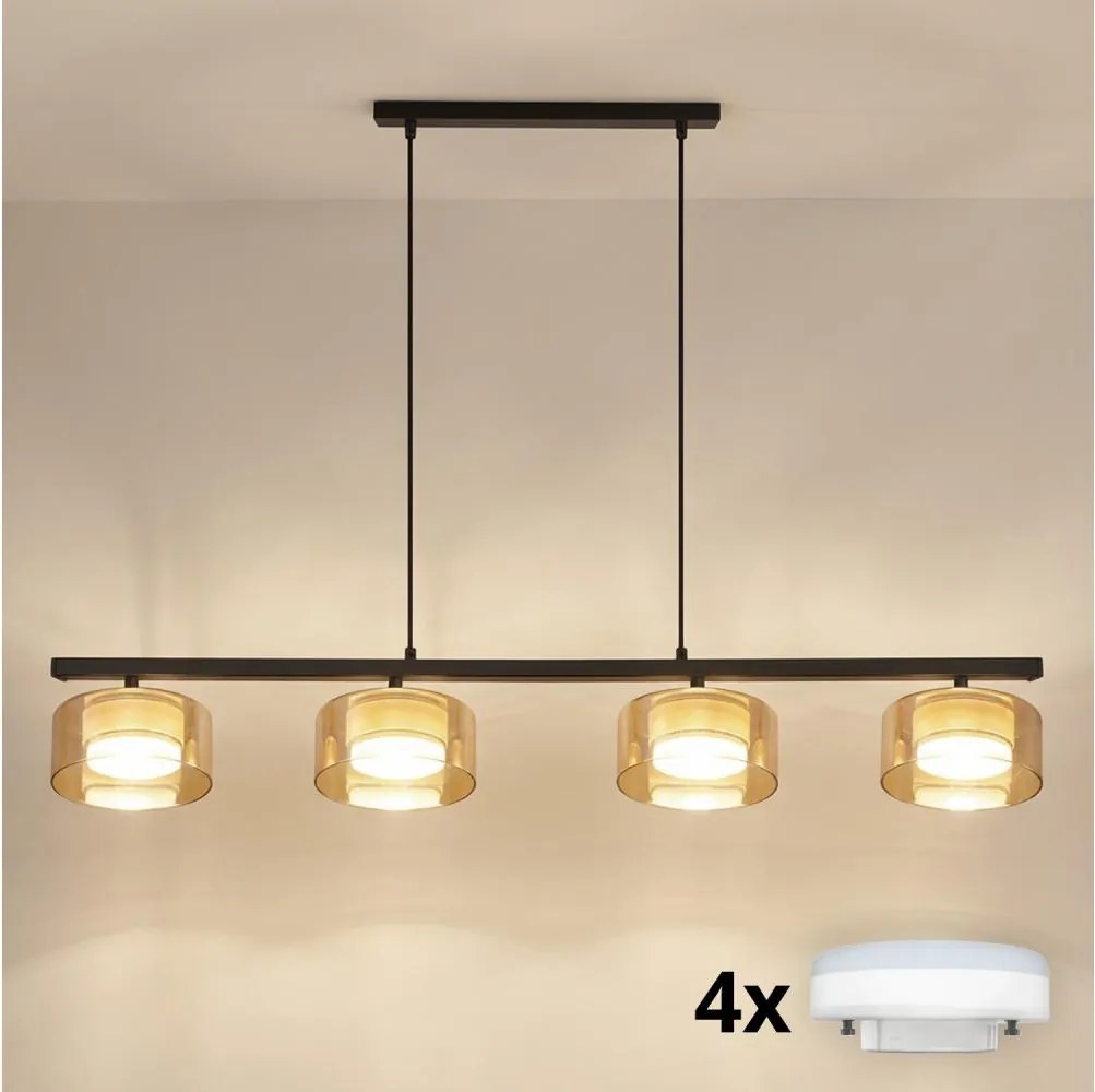 Brilagi - LED Подвесен полилей на кабел AURA LUX 4xGX53/30W/230V черен/златен