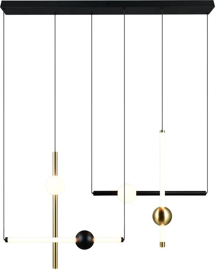 Черно/ в златист цвят LED затъмняващо се висящо осветително тяло Melita – Trio