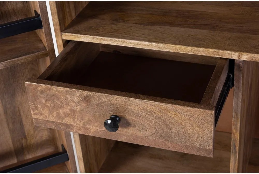 Шкаф за вино от масивно манго в естествен цвят брой бутилки 12, 74x122x46 cm Bombay – Interia Home &amp; Living