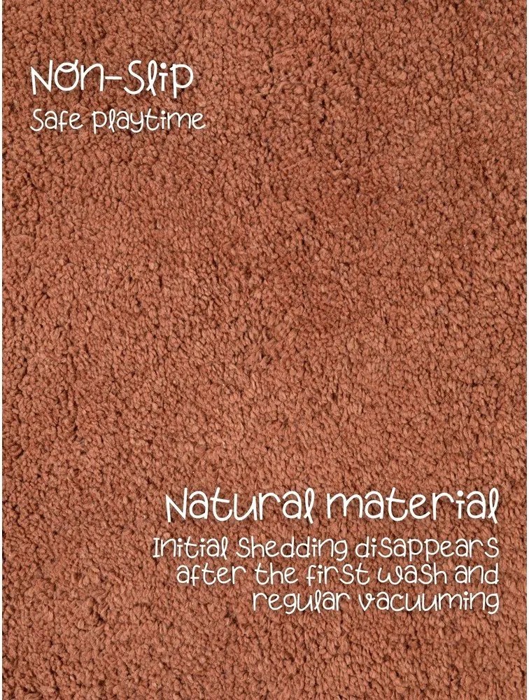 Кафяв памучен детски килим подходящ за пране/ръчно изработен 101x120 cm Snuggle Benni – Hanse Home