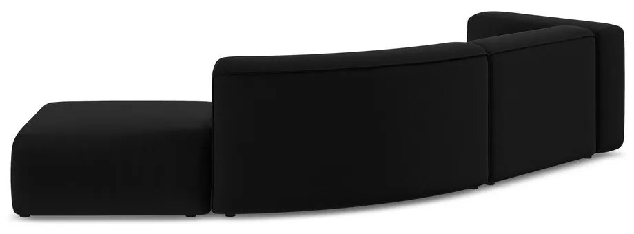 Черен кадифен шезлонг (десен ъгъл) Ekahi – Makamii