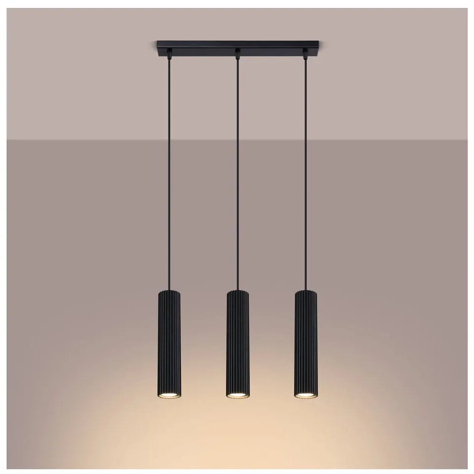 Черно висящо осветително тяло Gleam – Sollux