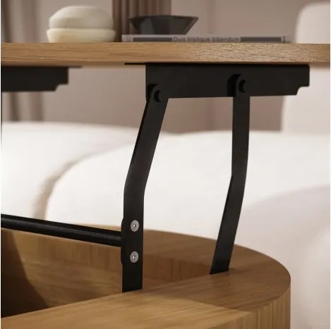 ФРИДА Естествен дъб – МОДЕРНА ХОЛНА МАСА С ПОВДИГАЩ ПЛОТ И СКРИТО ПРОСТРАНСТВО ЗА СЪХРАНЕНИЕ