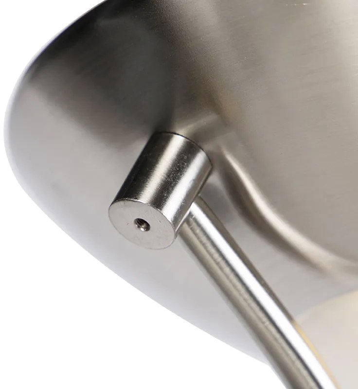 Подова лампа стомана с лампа за четене с LED и димер - Diva 2