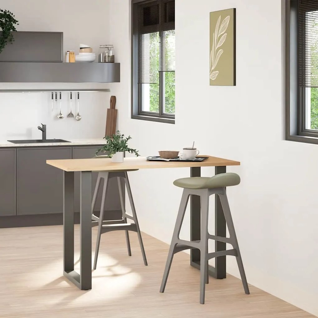 4013226 vidaXL Крака за бар маса, U-образни, 2 бр., антрацит, 60x(90-91) см, стомана