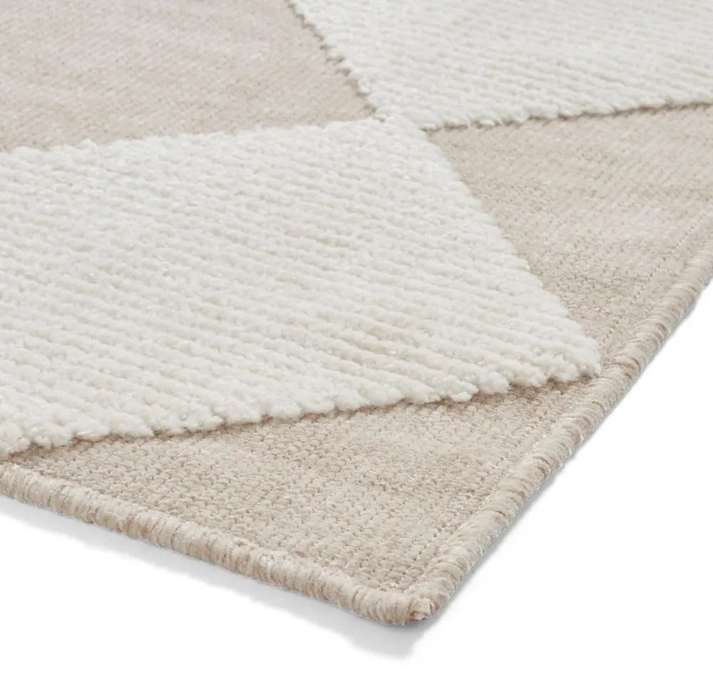 Бяло-бежов килим подходящ за пране 160x230 cm Lyna Beige&White – Think Rugs