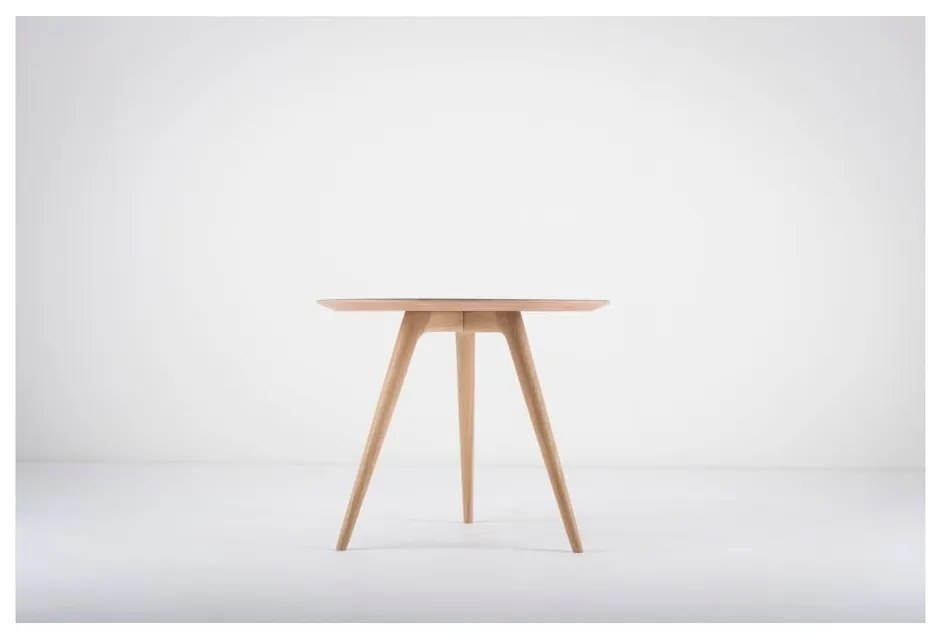 Странична маса от дъбово дърво с черен плот , ⌀ 55 cm Arp - Gazzda