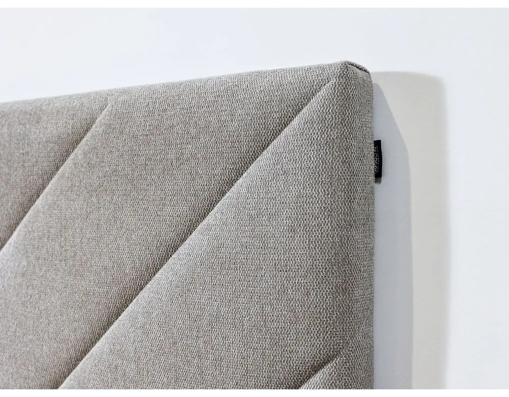 Бежово двойно тапицирано легло с включена подматрачна рамка 140x190 cm Romane – Bobochic Paris