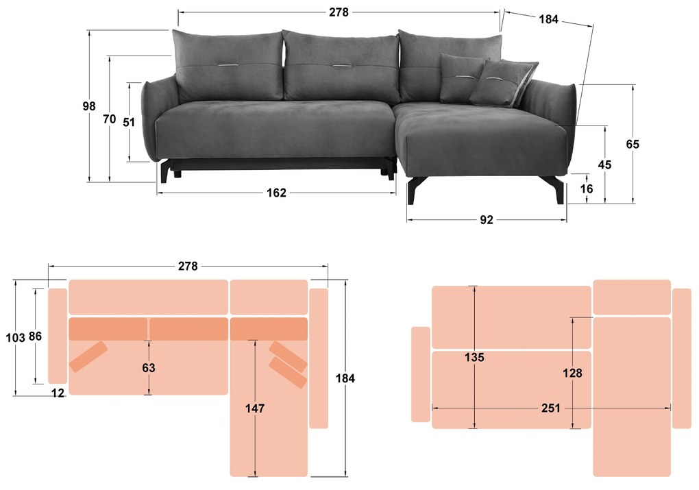 Разтегателен ъглов диван Патрик