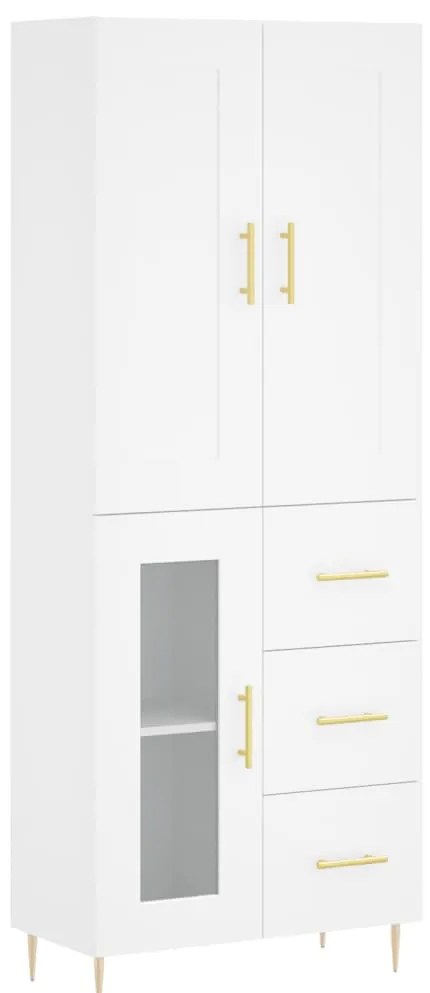 3199929 vidaXL Висок шкаф, бял, 69,5x34x180 см, инженерно дърво
