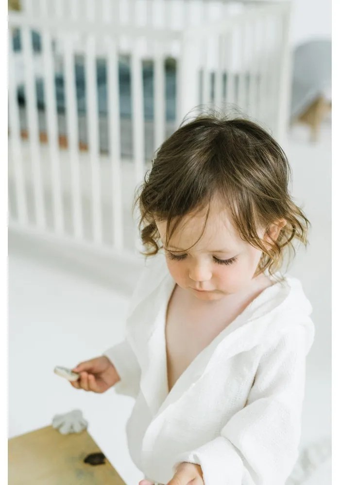 Детски бял ленен халат Nature, размер 122 - 128 - Linen Tales