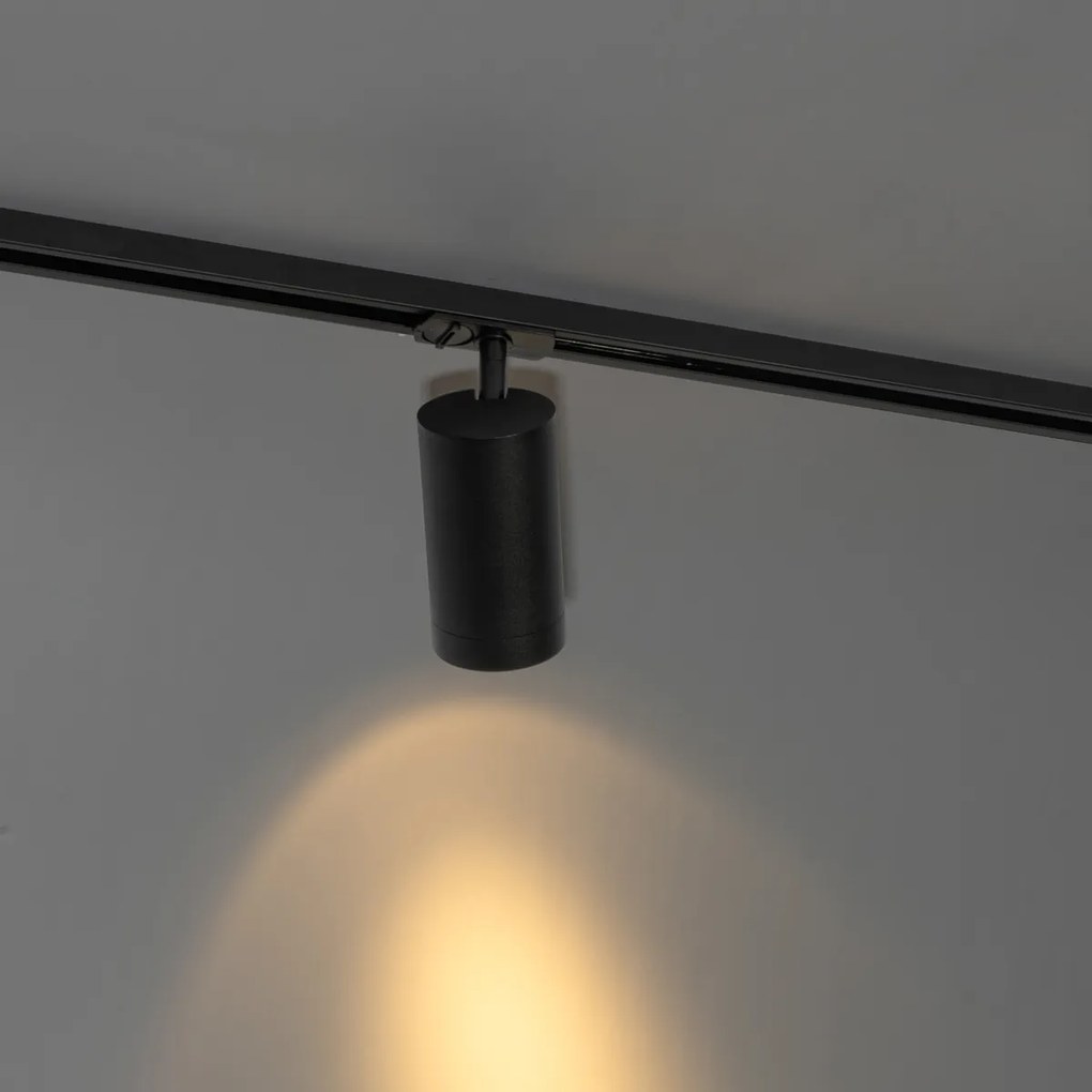 Модерен черен прожектор за 1-фазна релсова система 70 мм - Iconic Jeana Luxe