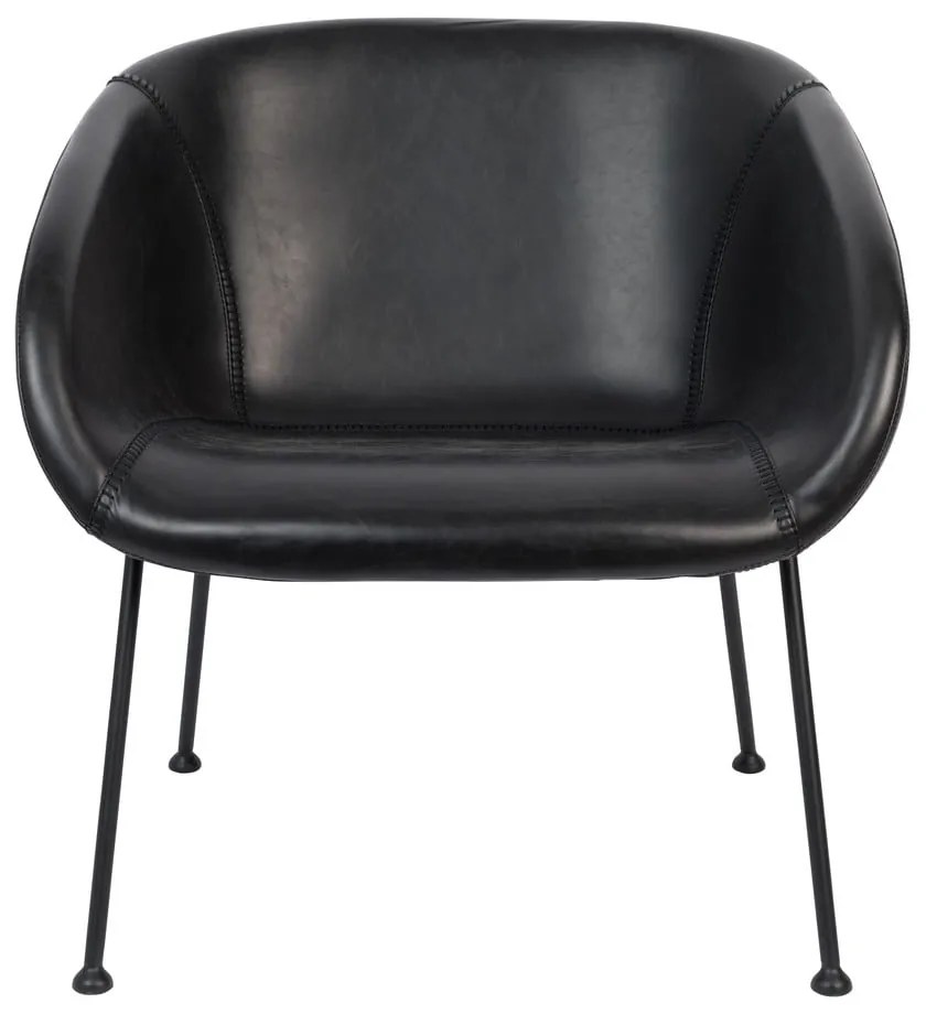Черно кресло от изкуствена кожа Feston - Zuiver