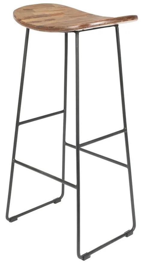 Бар стол от масивно тиково дърво в естествен цвят (височина на седалката 76 cm) Tangle – White Label