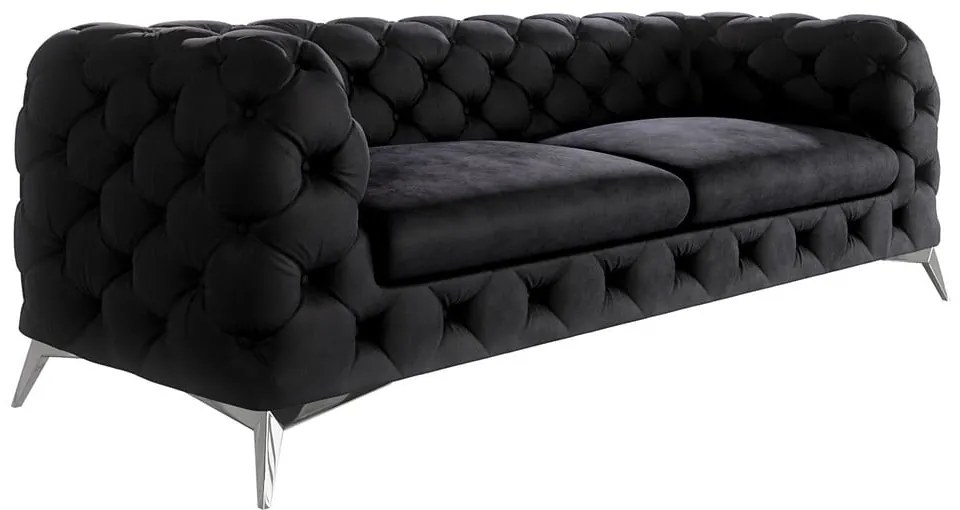Черен кадифен диван 225 cm Chelsea – Ropez