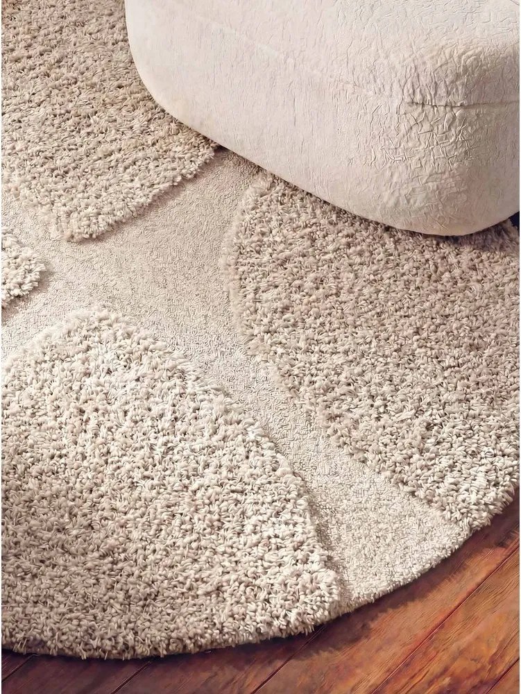 Кремав ръчно изработен кръгъл килим ø 160 cm Lambeth Jasper – Ted Baker