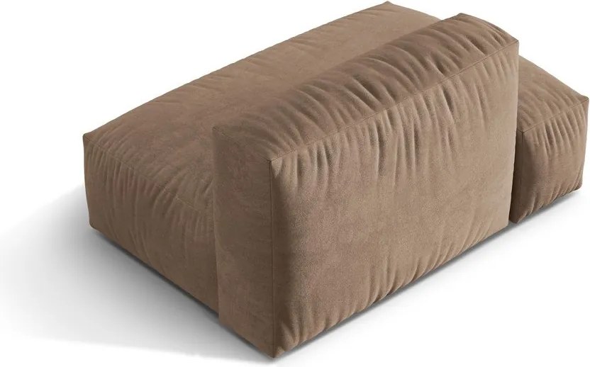 Светлокафяв кадифен модул за диван (ляв ъгъл) Martina – Micadoni