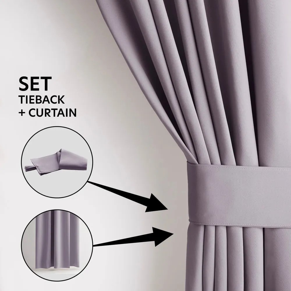 Затъмняващо термо перде сиво-розово 140x270 cm Pleat – Restilo