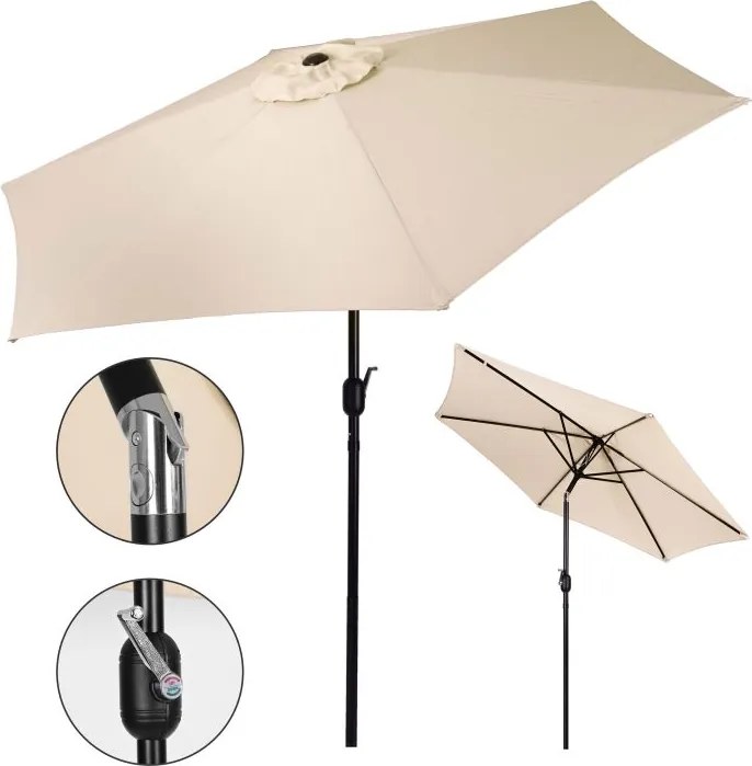 Градински чадър 270 см с наклон Бежово