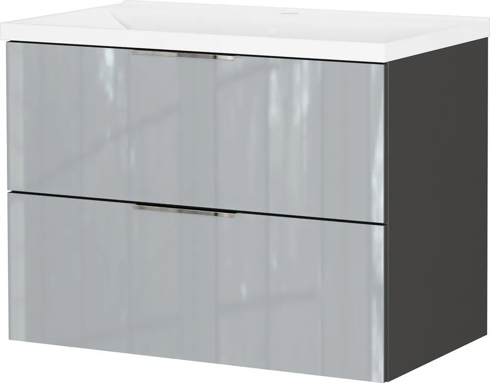 Сив гланцов стенен шкаф за мивка 81x61 cm Celano – Germania