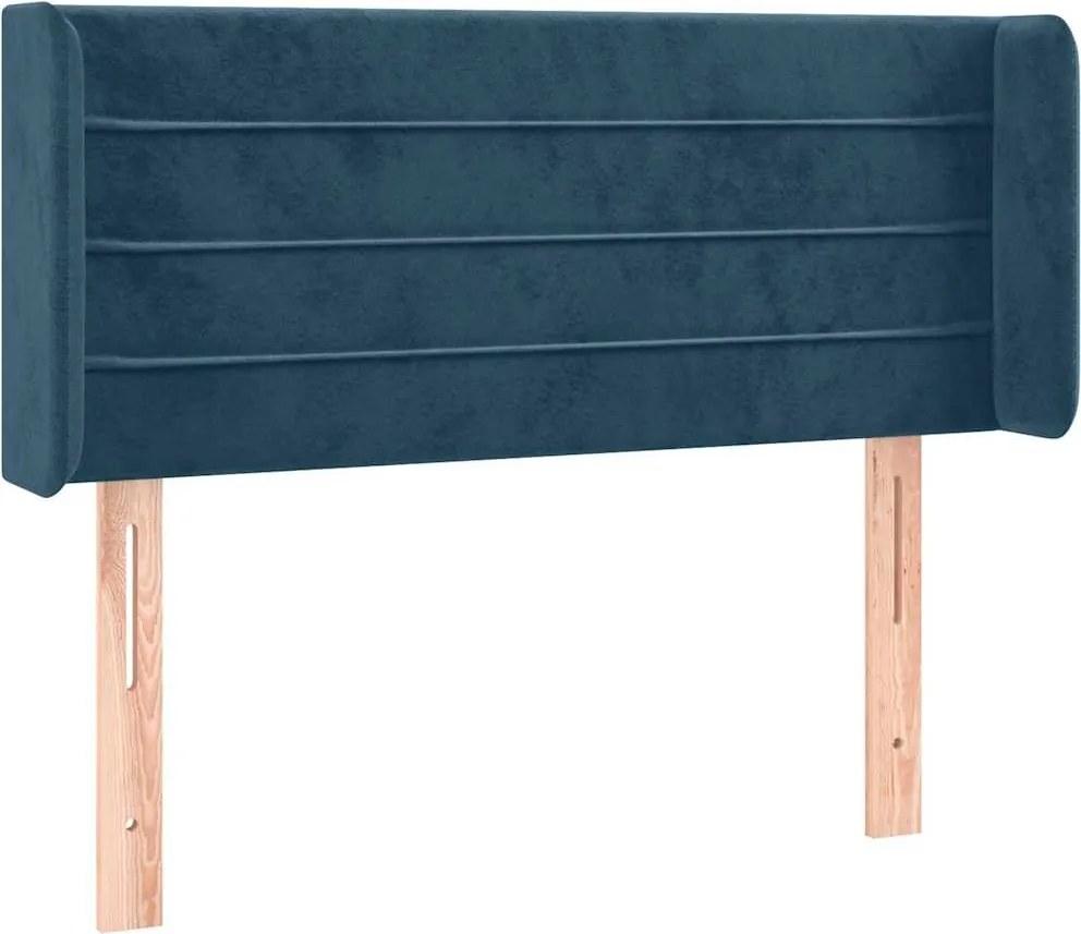 3118942 vidaXL Горна табла за легло, тъмносиня, 83x16x78/88 см, кадифе