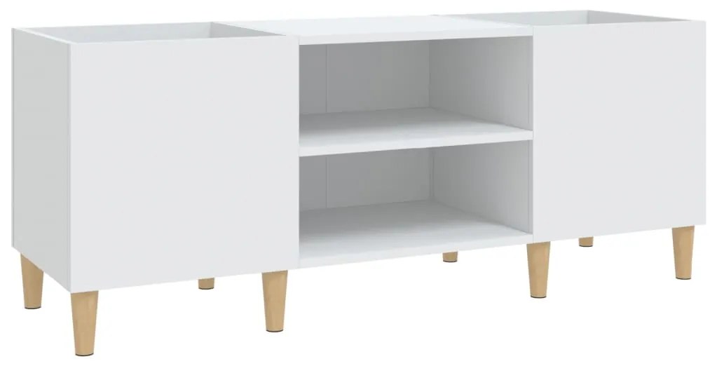 831925 vidaXL Шкаф за грамофонни плочи бял 121x38x48 см инженерно дърво