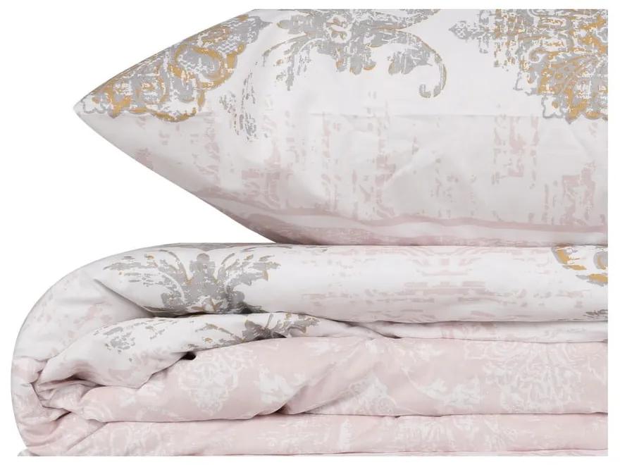 Кафяво и бежово памучно спално бельо за двойно легло 200x200 cm Daisy - Mijolnir