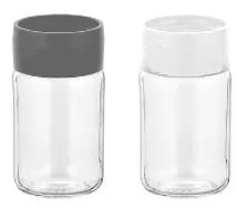 Стъклена солница DORIAN 105мл без декор (ЧЕРЕН или БЯЛ КАПАК) M-121243 - Horecano