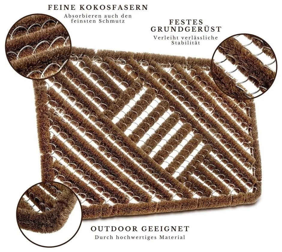 Изтривалка от кокосови влакна 45x75 cm Coco Natural – Hanse Home