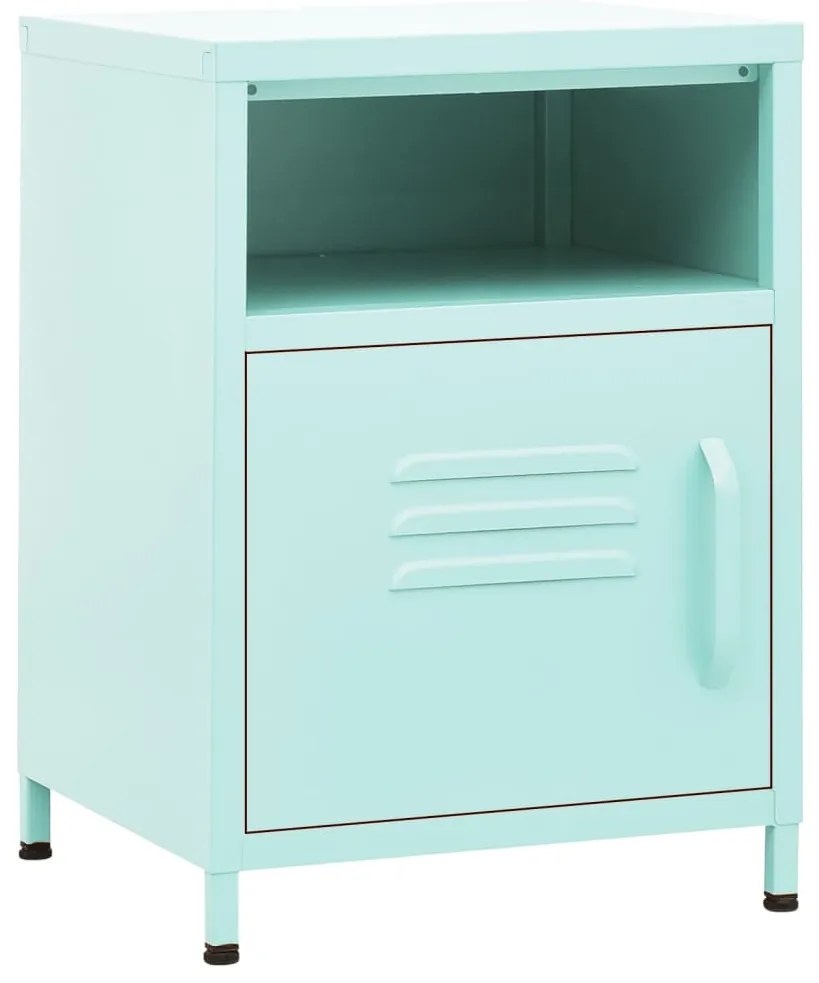 336221 vidaXL Нощно шкафче, мента, 35х35х51 см, стомана