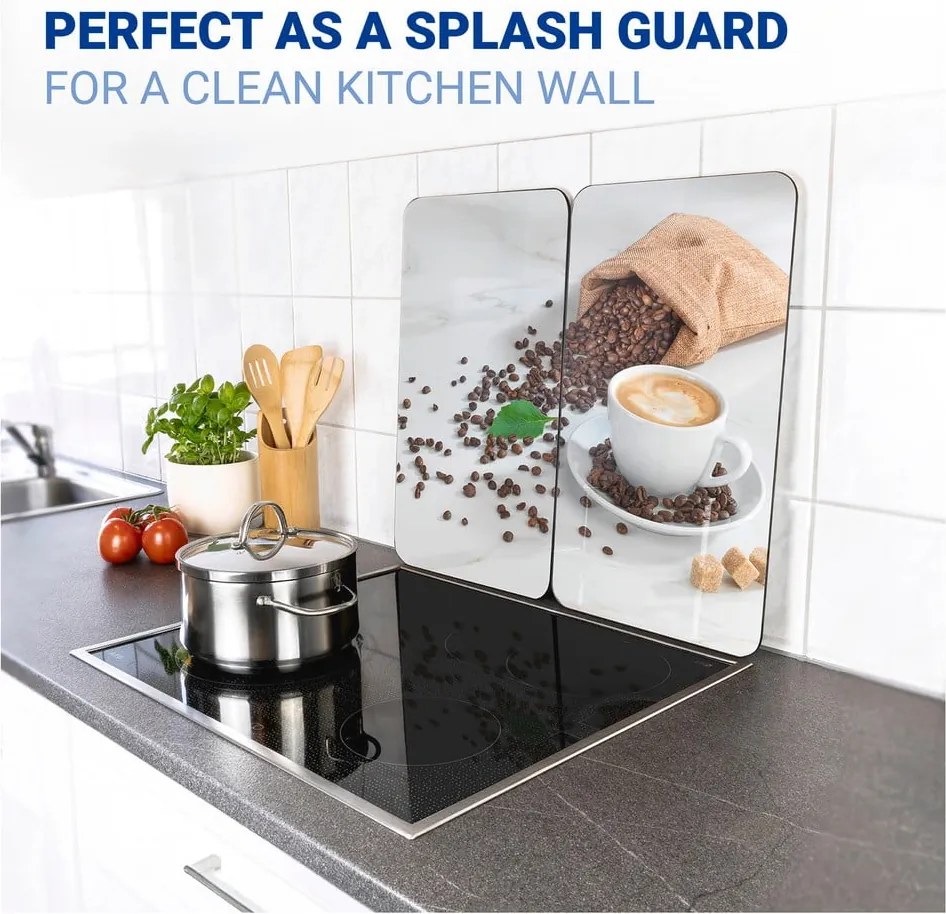 Капаци за печка 2 бр. от закалено стъкло 52x30 cm Café Aromatica – Maximex