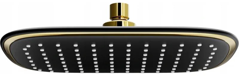 Mexen D-49 душ глава 25x19 см, черна/златна - 79749-75