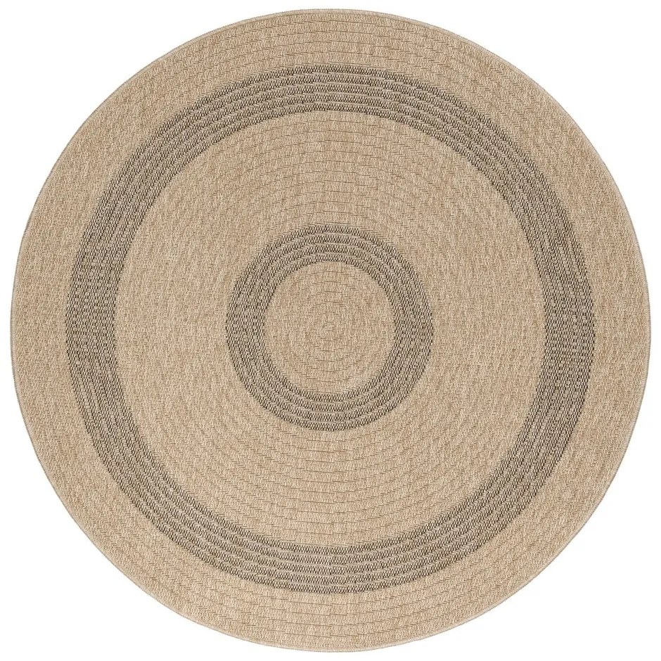 Черно-бежов кръгъл външен килим ø 80 cm Comilla – Ayyildiz Carpets