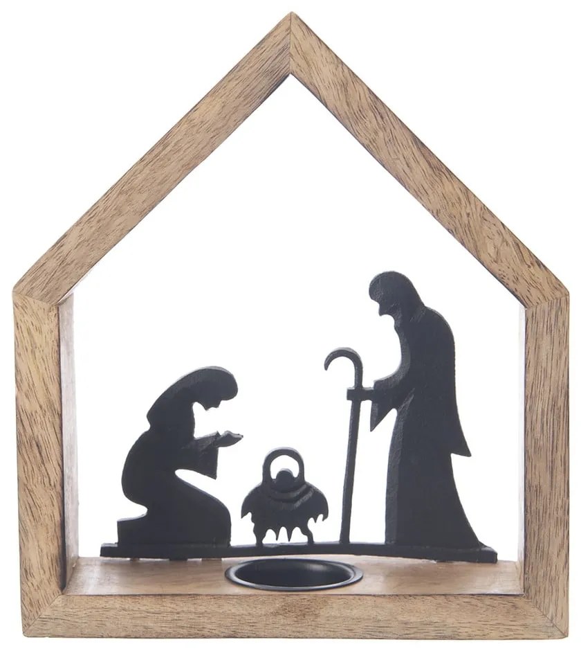 Дървен свещник с коледен мотив – Dakls