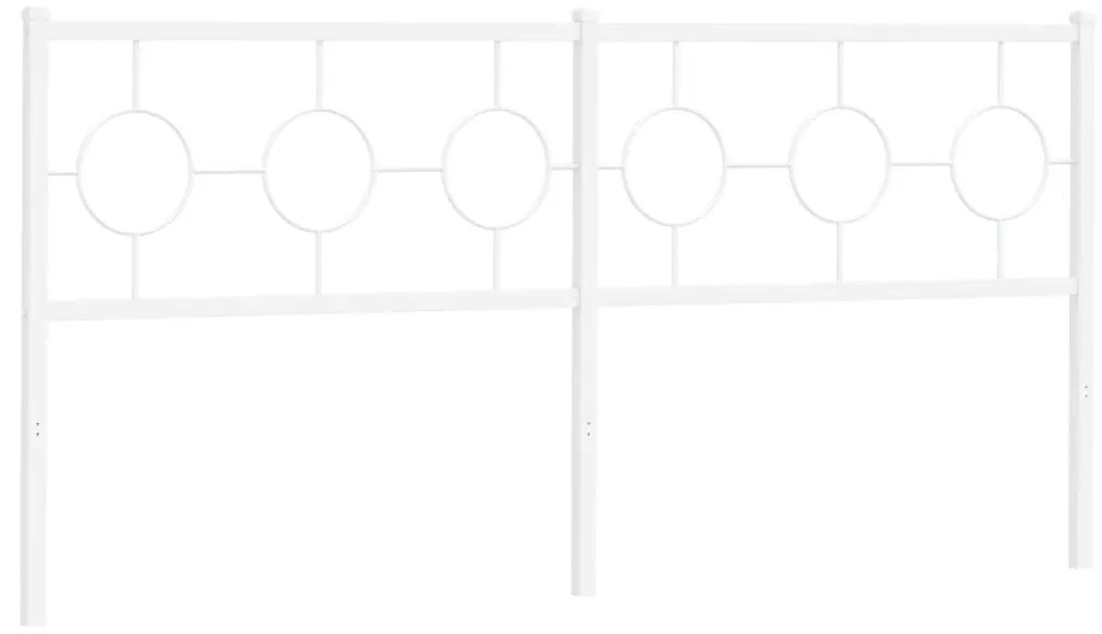 376311 vidaXL Метална табла за глава, бяла, 180 см