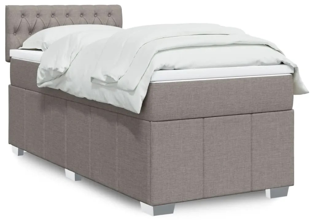3289262 vidaXL Боксспринг легло с матрак, таупе, 90x200 см, плат