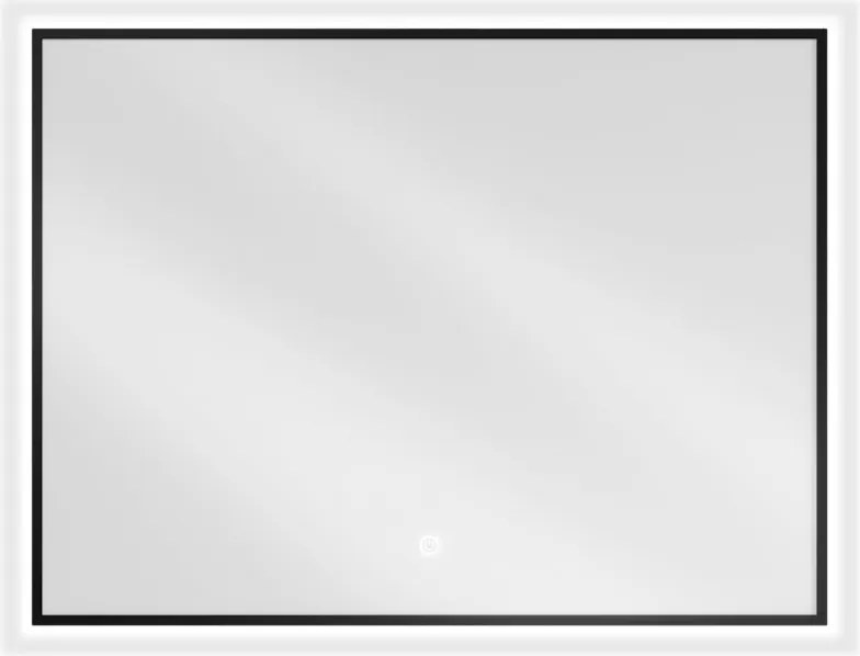 Mexen Erma осветено огледало за баня 80 x 60 см, LED 6000K, анти-мъгла, черна рамка