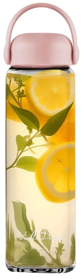 Розова стъклена бутилка 540 ml Fuori – Vialli Design