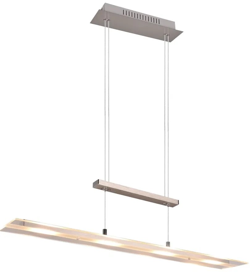 Сиво LED висящо осветително тяло със стъклен абажур Milos - Trio