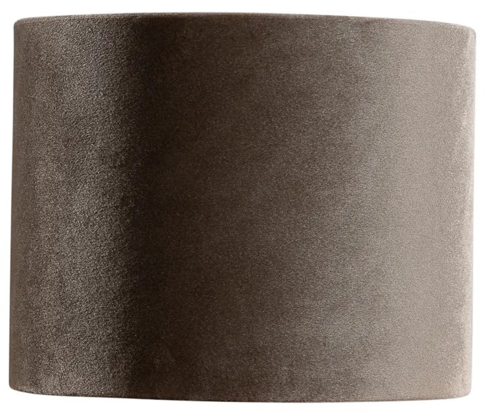 Кафяв кръгъл абажур от велур 18/18/14