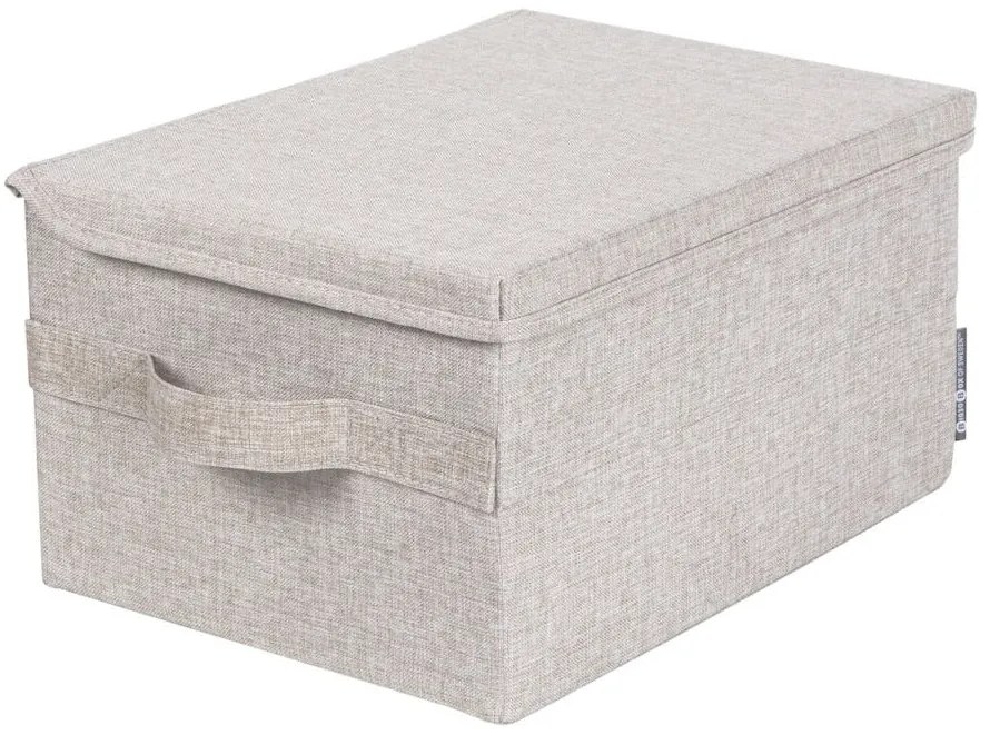 Бежова текстилна кутия за съхранение с капак 35x19x26 cm Soft Storage – Bigso Box of Sweden