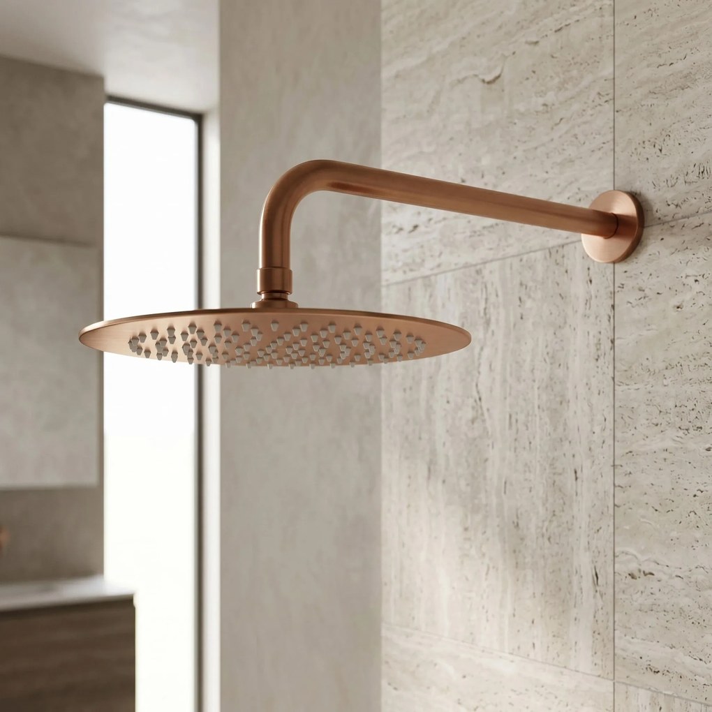 Кръгла душ глава REA JS-P014BRG 25cm Brush Copper