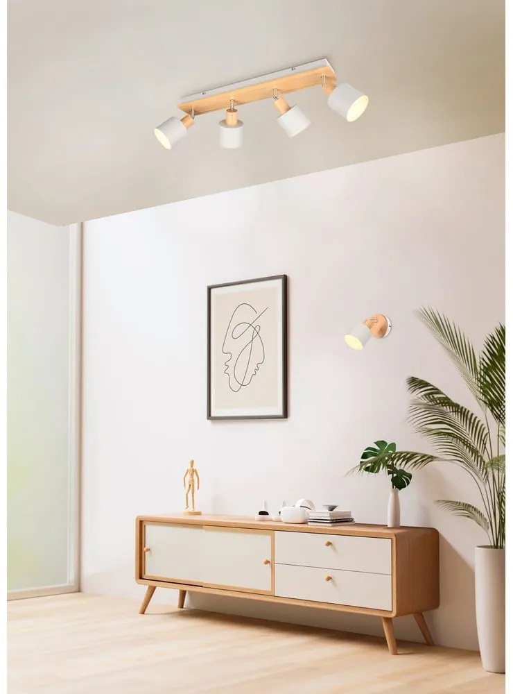 Прожектор в бял и естествен цвят ø 9 cm Shanti – Trio