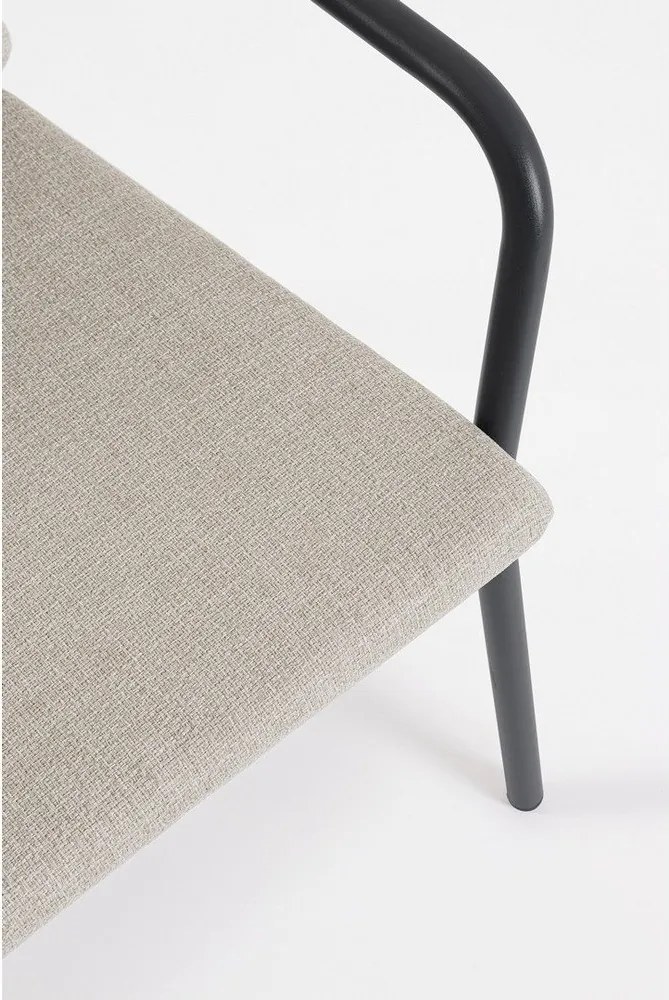 Светлокафяв градински стол метален Edvige – Bizzotto