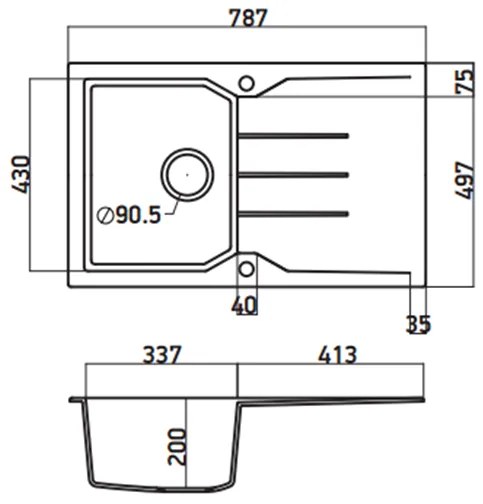 Измийте Sanitec 79 1B 1D-Graphite