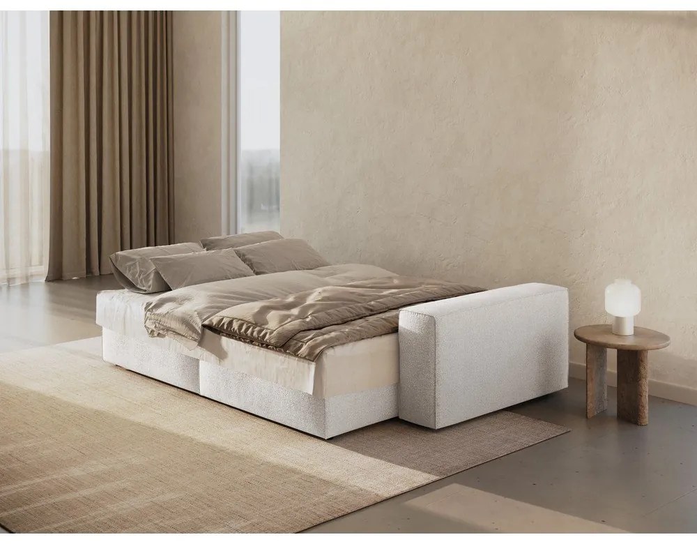 Бял разтегателен диван от букле 247 cm Jodie – Micadoni Home