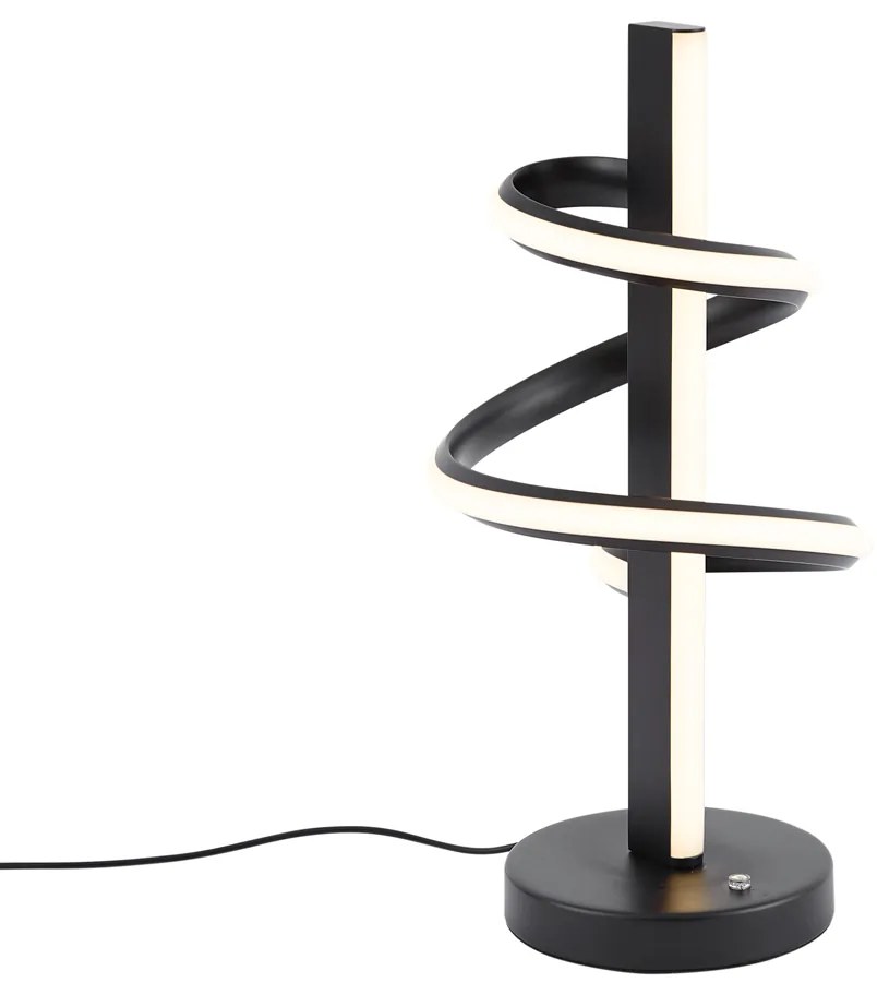 Дизайнерска настолна лампа черна с LED димируема с 3-позиционен превключвател - Rolla