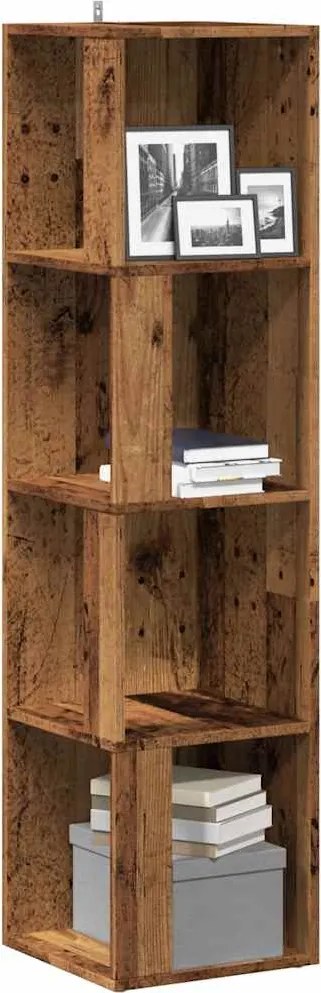 856722 vidaXL Ъглов шкаф, старо дърво, 33x33x132 см, инженерно дърво