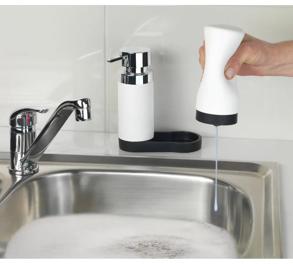 Комплект от 2 дозатора за бял перилен препарат с тавичка Squeeze, 250 ml - Wenko