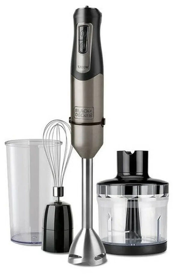 Многофункционален Ръчен Пасатор с Аксесоари Black &amp; Decker ES9160140B Черен Сив Сребрист 1200 W
